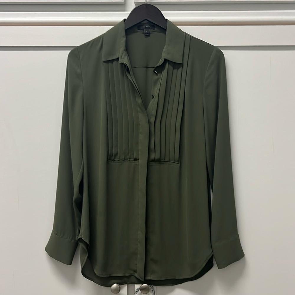 Olive green J. Crew button up